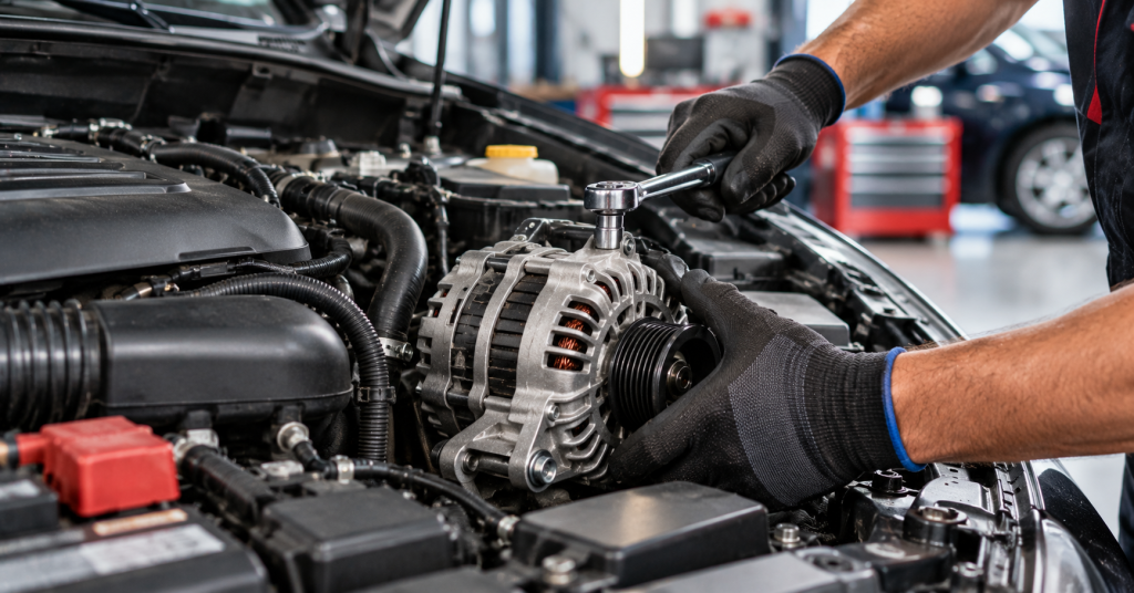 Car alternator repair Dubai charging system inspection